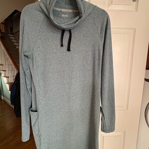 ZELOS Heathered Gray Cowl Neck athletic/ leisure dress.